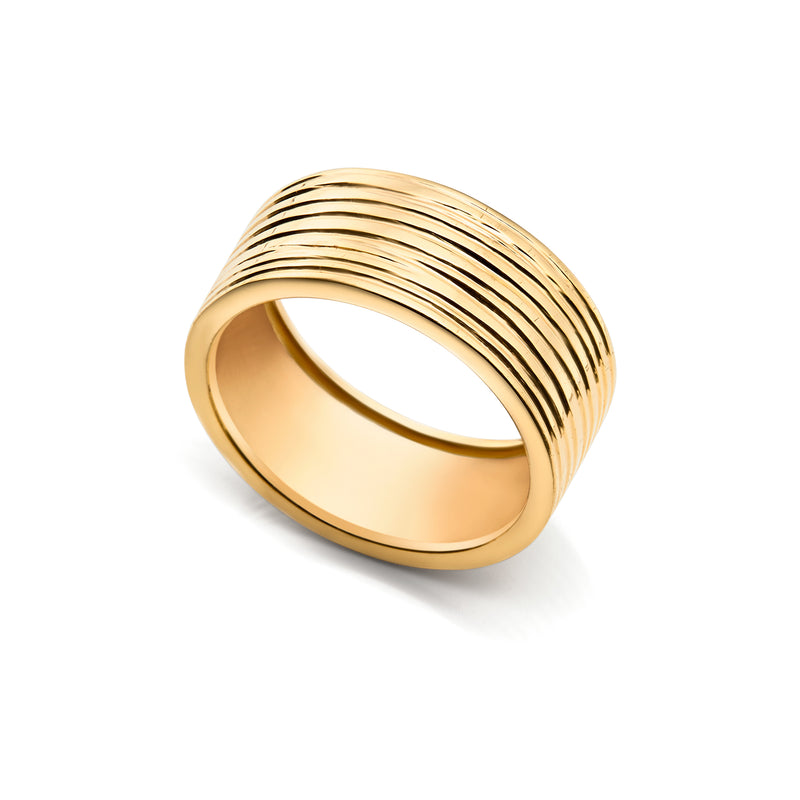 Gaia Textured 14k Gold Band