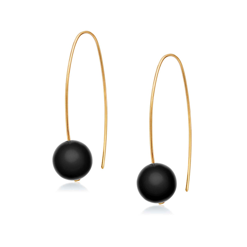 Jewel Globe Hoops - Black Onyx