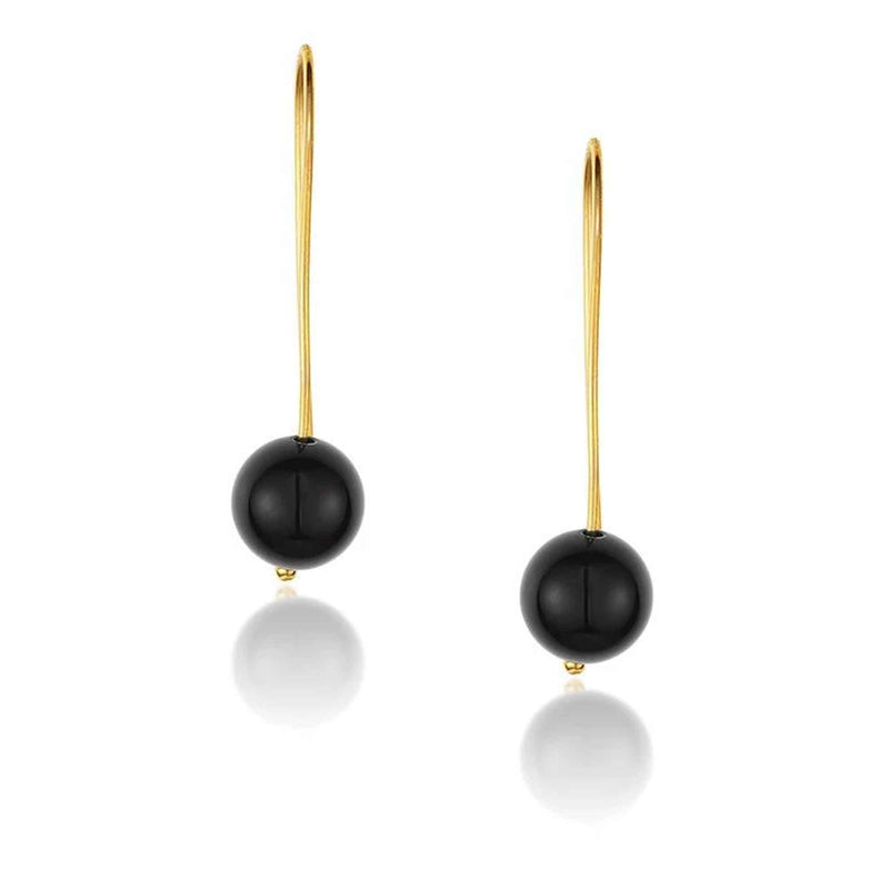 Jewel Globe Hoops - Black Onyx