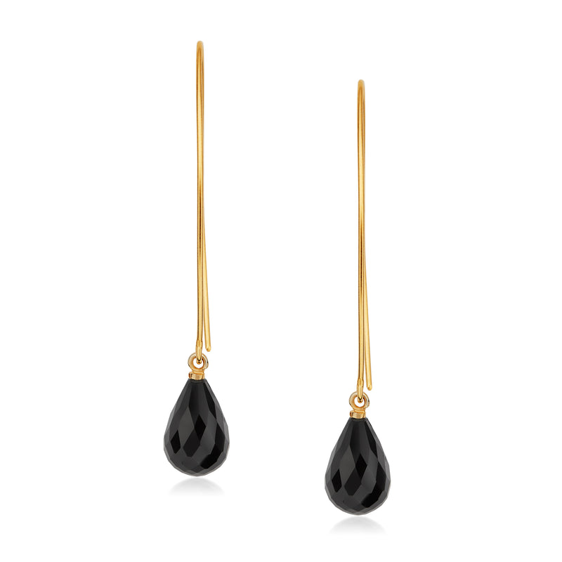 Jewel Drop Hoops - Black Onyx