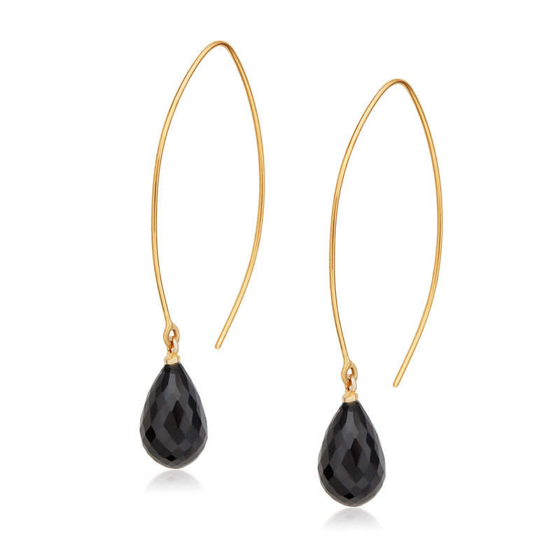 Jewel Drop Hoops - Black Onyx