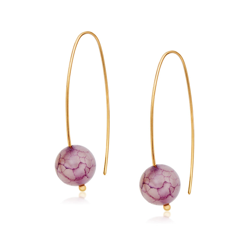 Jewel Gold Hoops - Blush