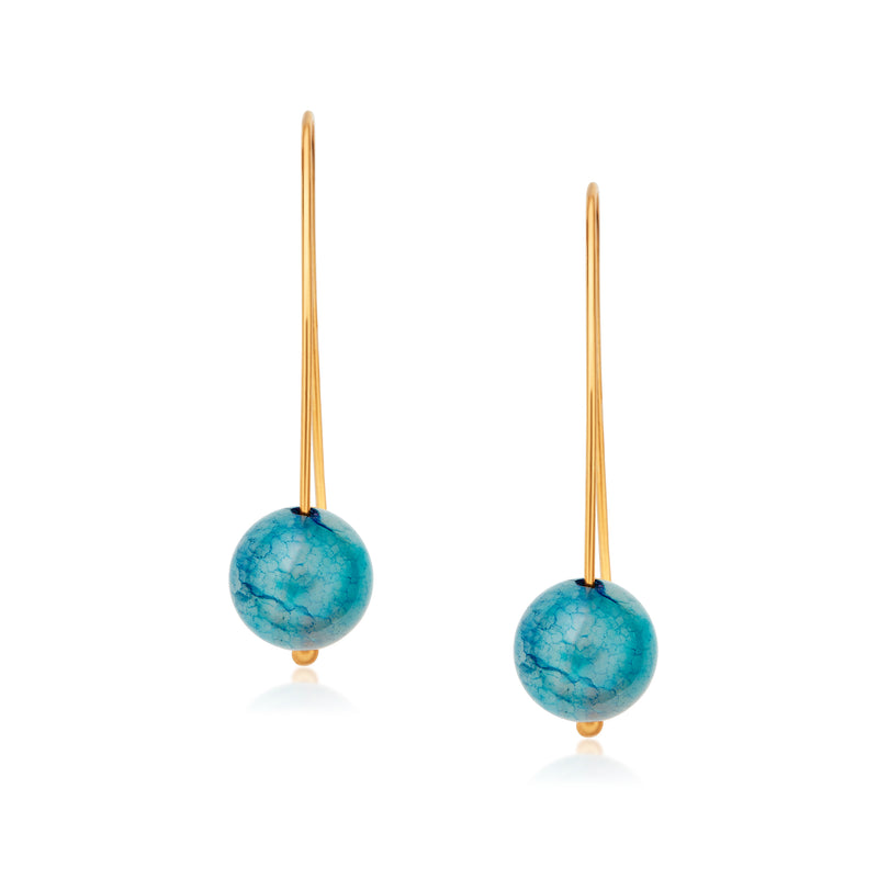 Jewel Globe Hoops - Sea Foam