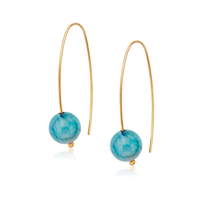 Jewel Globe Hoops - Sea Foam