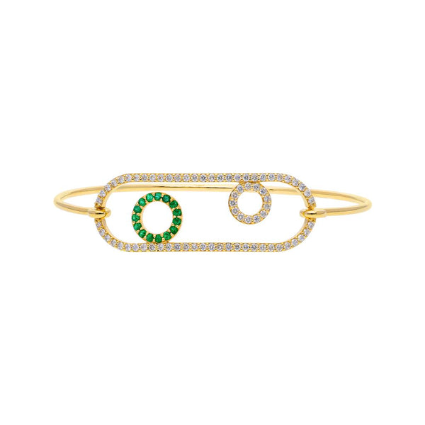 In Between Circles - Diamond Paper-Clip Bracelet