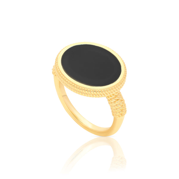 Ara Woven Ring - Black Onyx