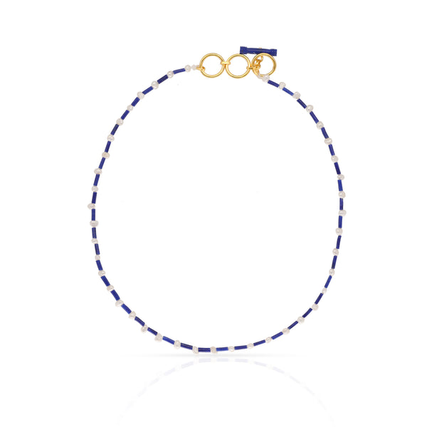 Cleo Keshi Pearl Necklace - Lapis