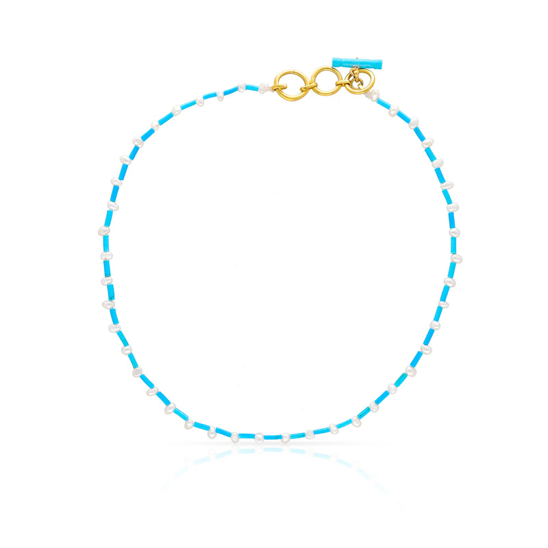 Cleo Keshi Pearl Necklace - Turquoise