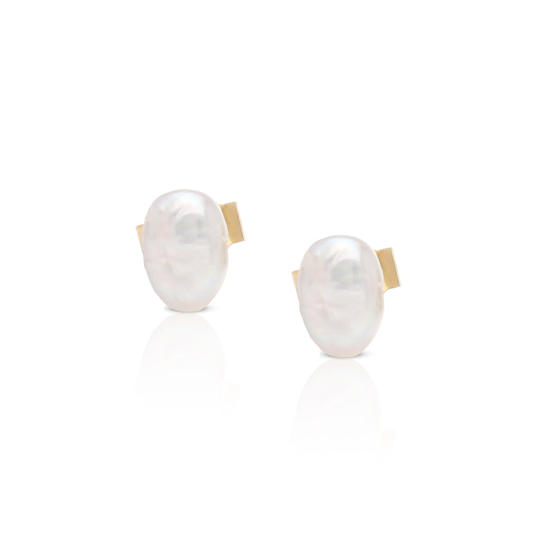 Keshi Pearl 14k Gold Studs