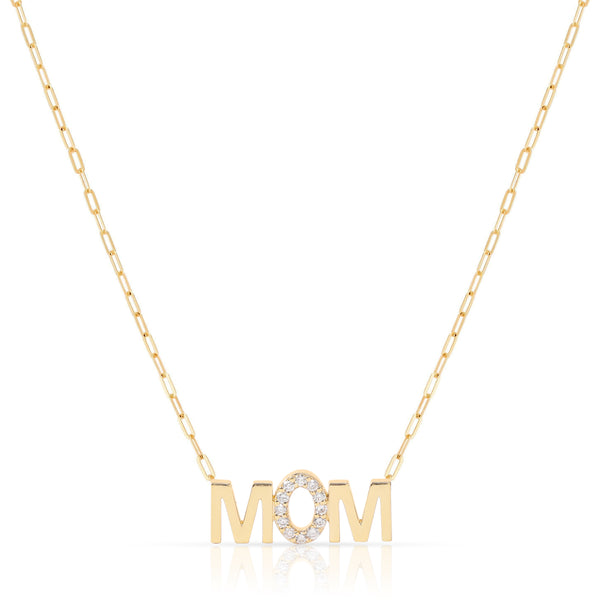 mOm 14k Gold Necklace with Diamonds