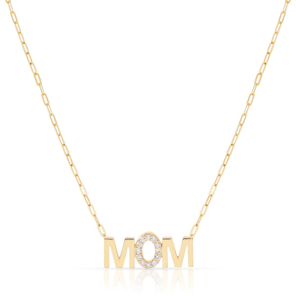 mOm Necklace with Diamonds