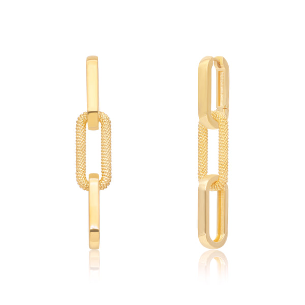 Chunky Triple Link Vermeil Hoops