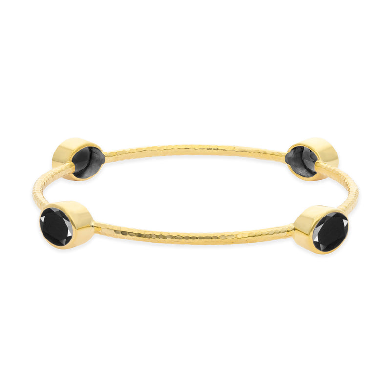 Black Onyx Hammered Bangle