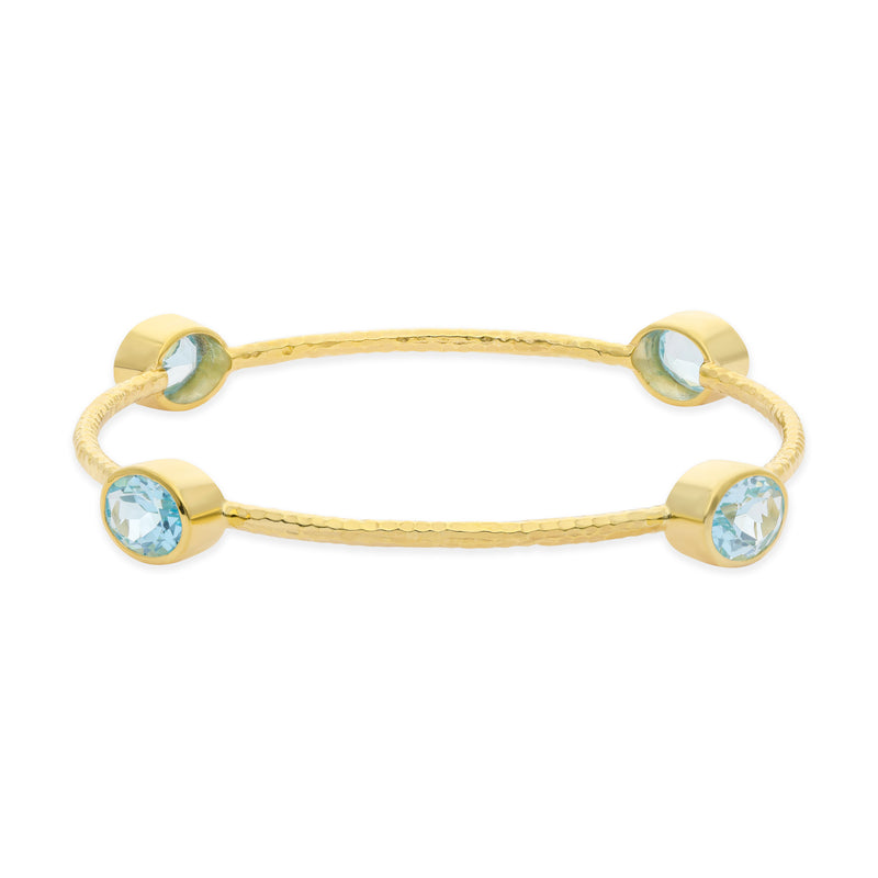 Blue Topaz Hammered Bangle