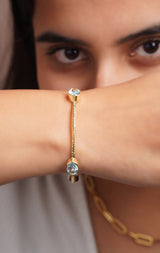 Blue Topaz Hammered Vermeil Bangle