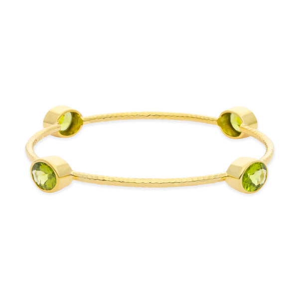 Peridot Hammered Bangle