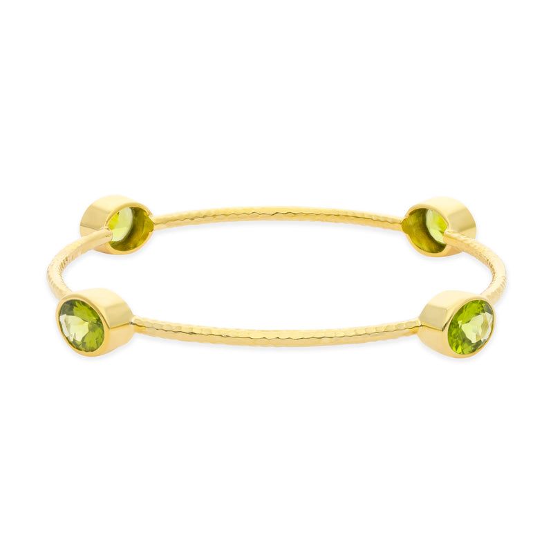 Peridot Hammered Bangle