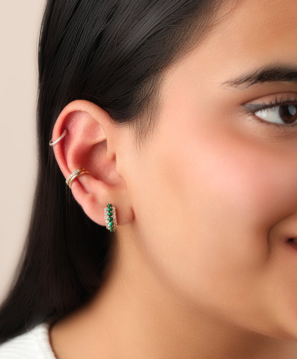 TImeless Sparkle Huggies - Malachite