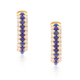 Timeless Sparkle U-Shaped Lapis Lazuli Vermeil Hoops