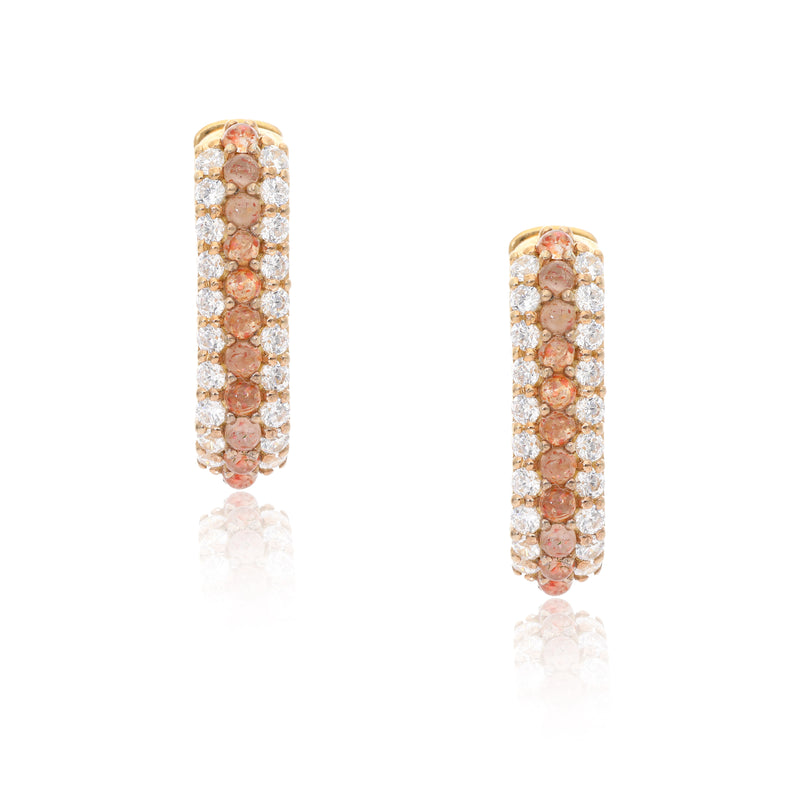 Timeless Sparkle U-Shaped Sunstone Vermeil Hoops