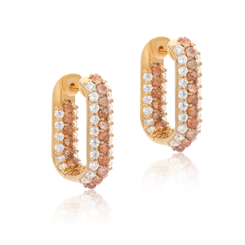 Summer Sparkle U-Shaped Hoops - Sunstone