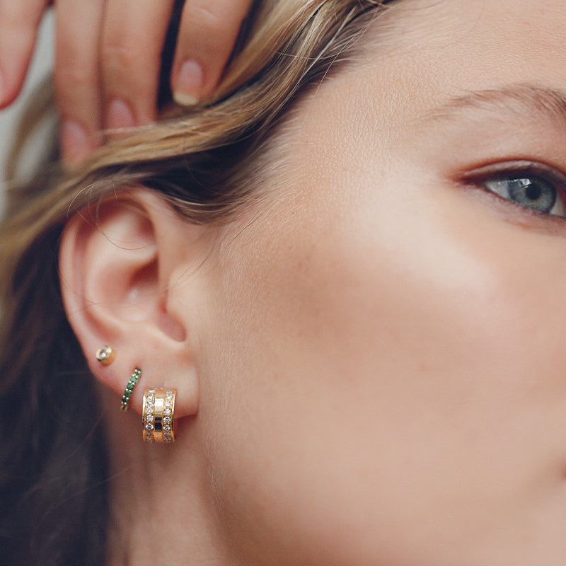 Diamond 14k Gold Cuff Hoops