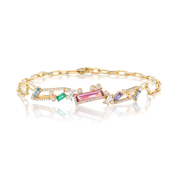 Ethereal Jewels Paper-clip 14k Gold Bracelet