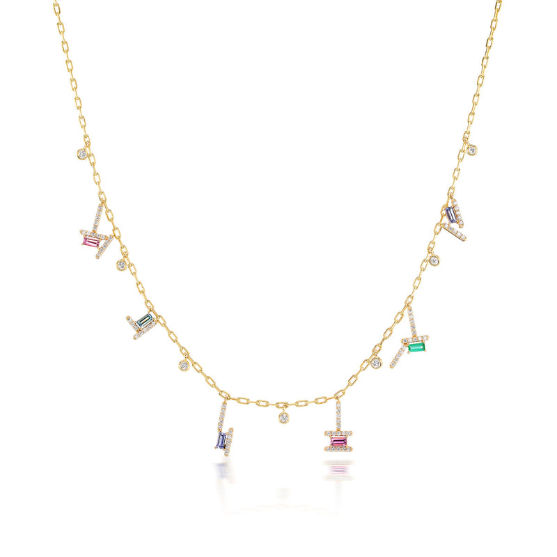 Ethereal Jewels Multi-Baguette 14k Gold Necklace