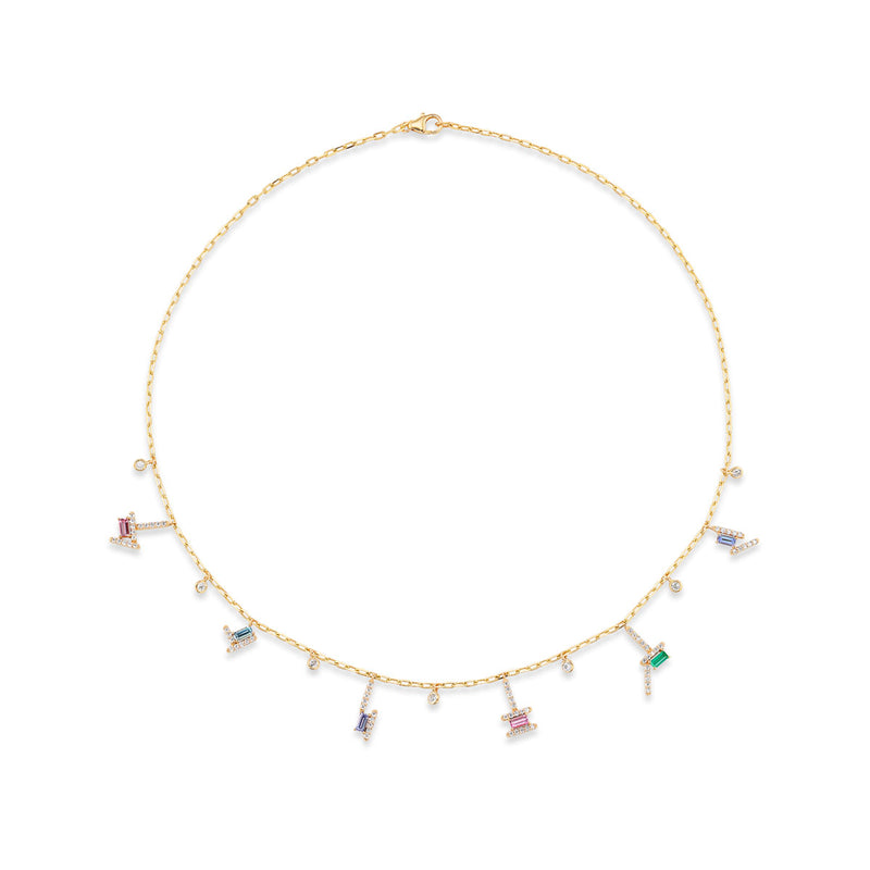Ethereal Jewels Multi-Baguette 14k Gold Necklace