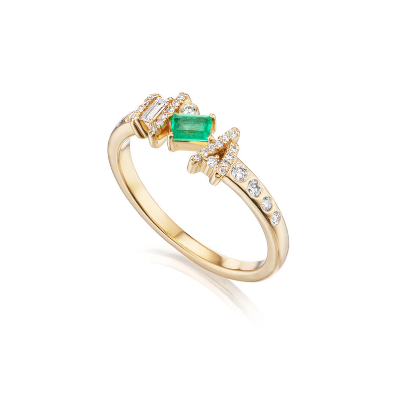 Ethereal Angel Emerald 14k Gold Ring