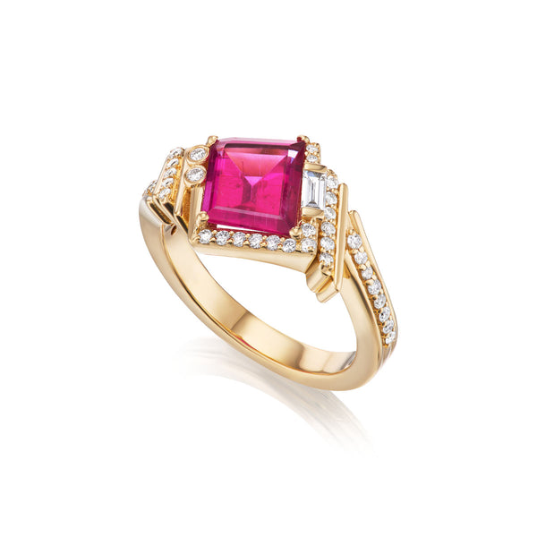 Ethereal Divinity Tourmaline and Diamond Ring