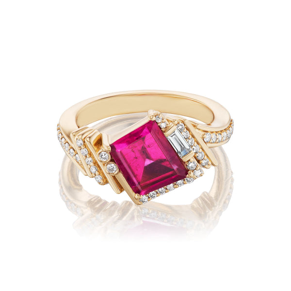 Ethereal Divinity Tourmaline and Diamond Ring