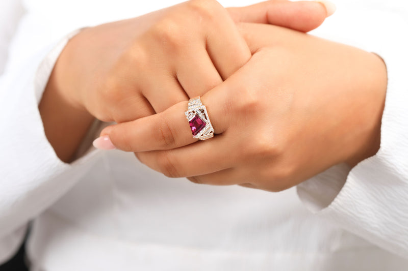 Ethereal Destiny Tourmaline and Diamond14k Gold Ring