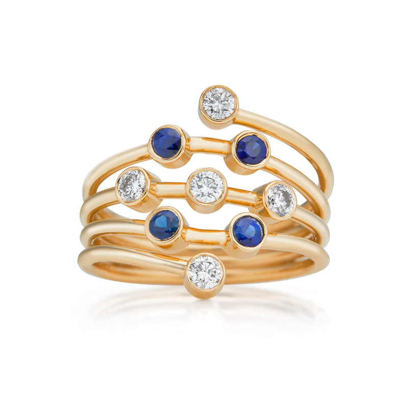 Tahoe Diamond and Sapphire 14k Gold Ring