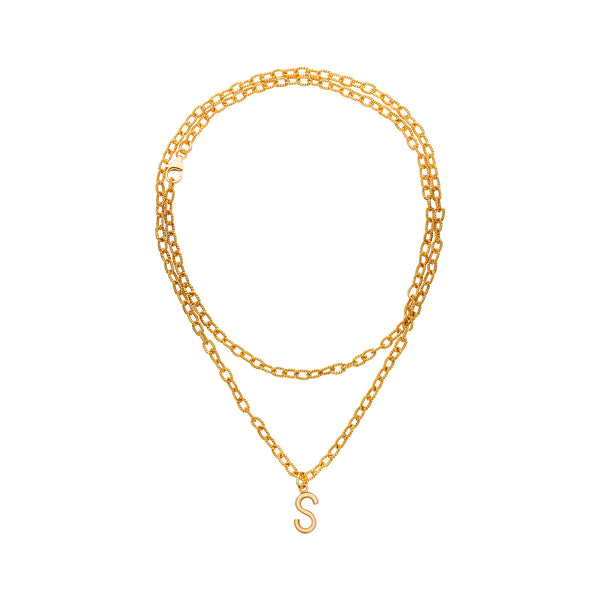 Monogram Charm Vermeil Necklace