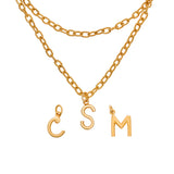 Monogram Charm Vermeil Necklace