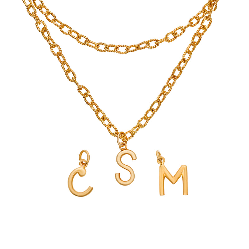 Monogram Charm Vermeil Necklace